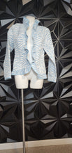 Load image into Gallery viewer, TRIMDIN RUFFLED OPEN FRONT BLAZER      SZ MEDIUM

