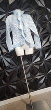 Load image into Gallery viewer, TRIMDIN RUFFLED OPEN FRONT BLAZER      SZ MEDIUM
