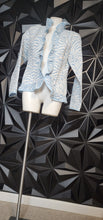 Load image into Gallery viewer, TRIMDIN RUFFLED OPEN FRONT BLAZER      SZ MEDIUM
