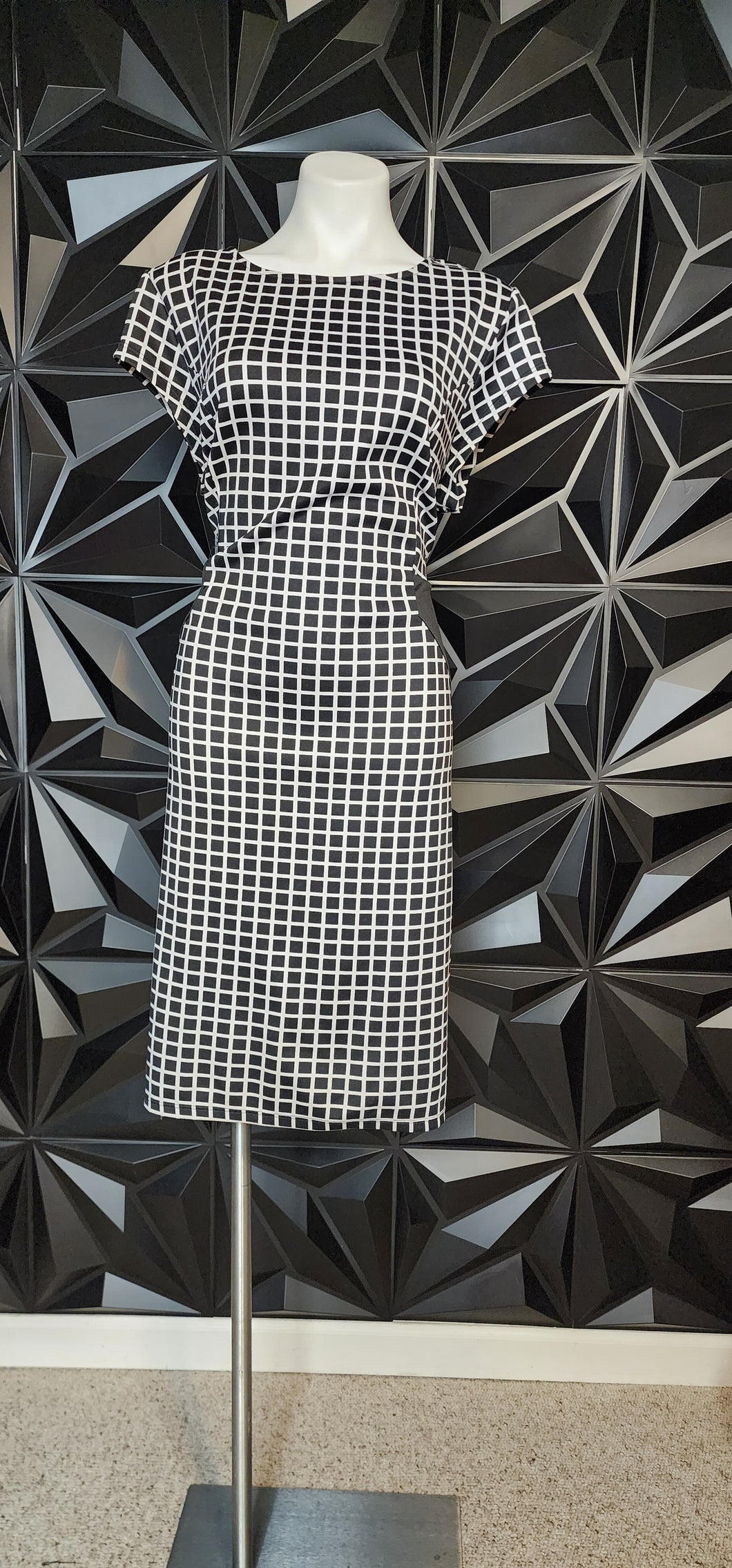 ASHLEY STEWART BOX PRINT DRESS       SZ 18/20