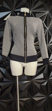 Load image into Gallery viewer, ANNE KLEIN STRIPE CARDIGAN     SZ SMALL
