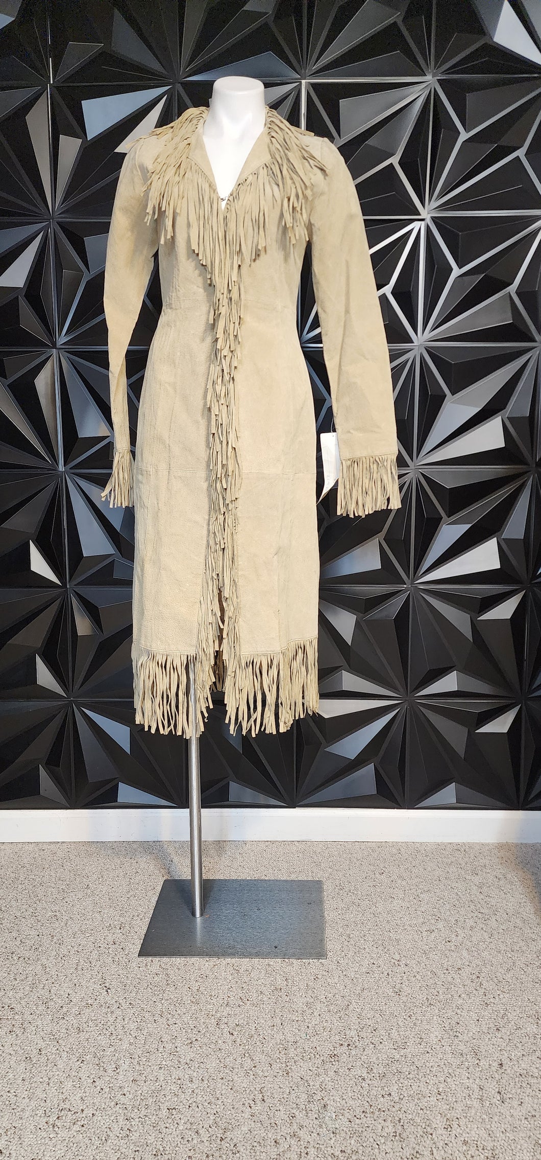 NWT SUEDE FRINGE LONG JACKET      SZ SMALL