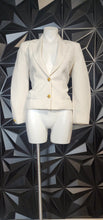 Load image into Gallery viewer, WHITE PETITE BLAZER           SZ UNTAGGED, BEST FIT MEDIUM(8)
