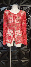 Load image into Gallery viewer, NWT YOULIM SHEER EMBROIDERED TOP     SZ MED-XLARGE
