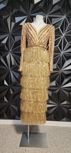 Load image into Gallery viewer, MY SIZE GOLD SEQUIN/FRINGE DRESS      SZ 46=LRG (10)
