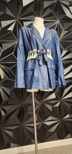 Load image into Gallery viewer, MYLYN SOFT DENIM TASSLE TOP       SZ LRG 10/12
