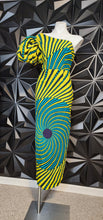 Load image into Gallery viewer, ANKARA PUFF ARM DRESS      SZ MEDIUM 8/10
