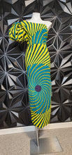 Load image into Gallery viewer, ANKARA PUFF ARM DRESS      SZ MEDIUM 8/10
