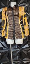 Load image into Gallery viewer, CALVIN KLEIN MULTIPRINT BLOUSE       SZ MEDIUM
