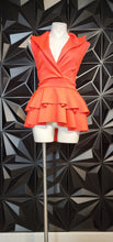 Load image into Gallery viewer, VENUS ORANGE HIGH LOW RUFFLED TOP       SZ 1X-2X
