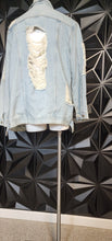 Load image into Gallery viewer, FASHION NOVA DENIM DISTRESSED JACKET     SZ 3X (FITTING LRG-2X)
