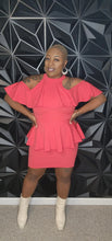 Load image into Gallery viewer, FIND ME PEACH OFF SHOULDER DRESS      SZ 1XL (BEST fit 12-14)

