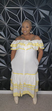 Load image into Gallery viewer, LISA HERNANDEZ OFF SHOULDER RUFFLED DRESS       SZ LRG-XLRG
