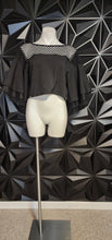 Load image into Gallery viewer, NETTED BAT ARM CROP TOP         SZ UNTAGGED, SZ SM-LRG
