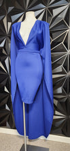 Load image into Gallery viewer, BLUE CAPE DRESS      SZ 3X, BEST FITTING SZ 16
