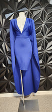 Load image into Gallery viewer, BLUE CAPE DRESS      SZ 3X, BEST FITTING SZ 16
