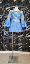 Load image into Gallery viewer, Handmade sequin fit and flare top        sz 12/14 fitting (specs below)
