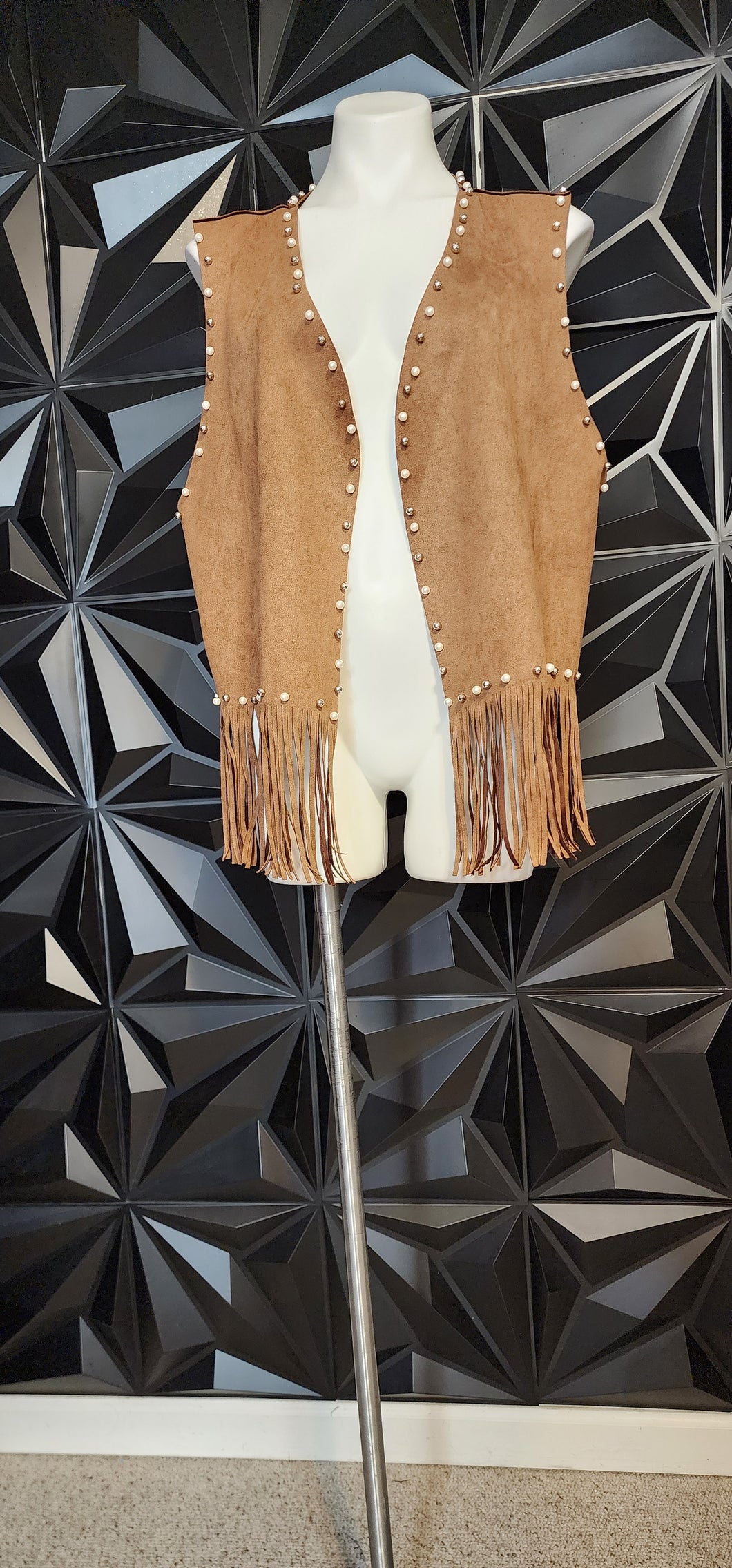 Shein curve brown tassel vest       sz 4xl (fitting 14-18)