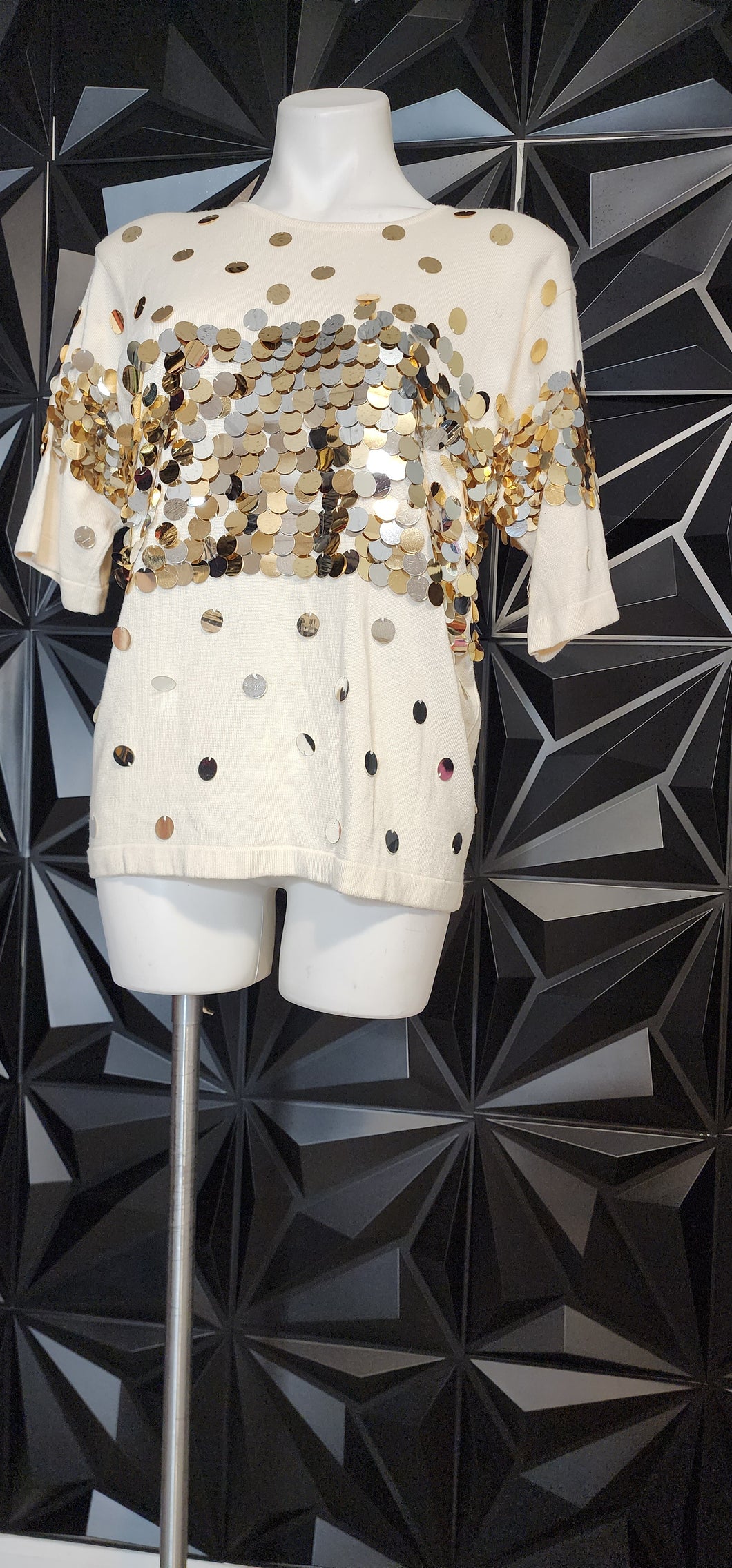 Carlos Arias  big sequin top        sz med-lrg