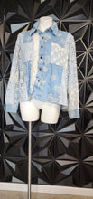 Load image into Gallery viewer, Pol denim patchy top       sz sm-lrg
