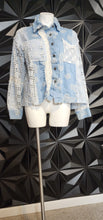 Load image into Gallery viewer, Pol denim patchy top       sz sm-lrg
