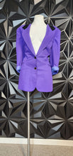 Load image into Gallery viewer, Agenda purple blazer         sz 16, best fitting sz 12/14
