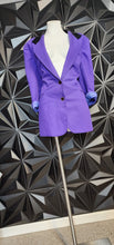 Load image into Gallery viewer, Agenda purple blazer         sz 16, best fitting sz 12/14
