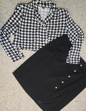 Load image into Gallery viewer, Talbots skirt/Crop houndstooth blazer 2 Piece set           sz 18/2x
