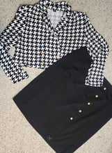 Load image into Gallery viewer, Talbots skirt/Crop houndstooth blazer 2 Piece set           sz 18/2x
