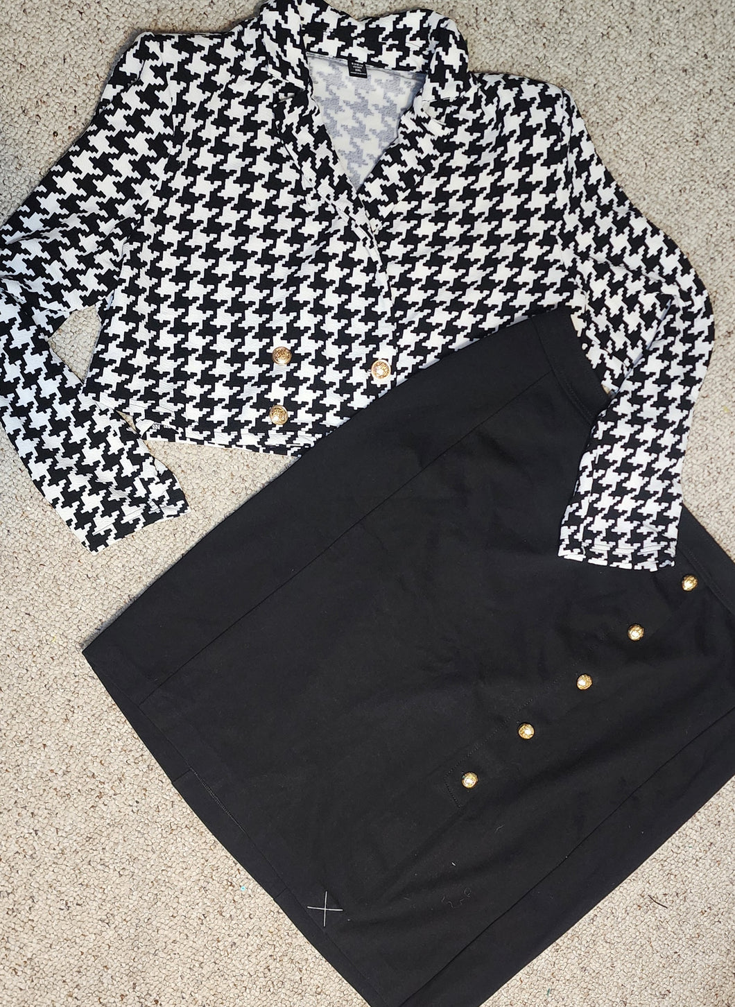 Talbots skirt/Crop houndstooth blazer 2 Piece set           sz 18/2x