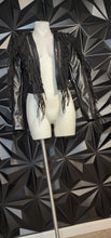 Load image into Gallery viewer, Azaela Wang fringe jacket        sz med( best fit sz small)

