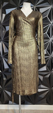 Load image into Gallery viewer, NWT Rachel Roy gold wrap dress         sz xxl
