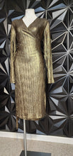 Load image into Gallery viewer, NWT Rachel Roy gold wrap dress         sz xxl
