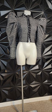 Load image into Gallery viewer, NWOT Polka dot puffer shacket Top        sz small (sm-non busty med)

