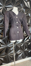 Load image into Gallery viewer, R&amp;M Richards rhinestone blazer         sz 10, best fitting 8/10
