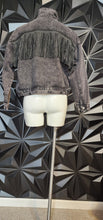 Load image into Gallery viewer, Shein distress fringe jacket       sz med-lrg
