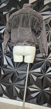 Load image into Gallery viewer, Shein distress fringe jacket       sz med-lrg

