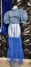 Load image into Gallery viewer, X PLus wear denim and tulle puffer top        sz 2xl
