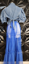 Load image into Gallery viewer, X PLus wear denim and tulle puffer top        sz 2xl
