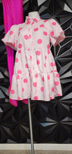 Load image into Gallery viewer, boho pink polka dot baby doll dress      sz small
