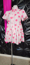 Load image into Gallery viewer, boho pink polka dot baby doll dress      sz small
