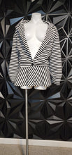 Load image into Gallery viewer, NWT Ashley Stewart stripe fit and flare blazer      sz 24
