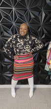 Load image into Gallery viewer, Multicolor skirt/multi top  2 piece set    sz lrg 12-14
