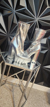 Load image into Gallery viewer, Azaela Wang silver chunky platform heels         sz 8.5
