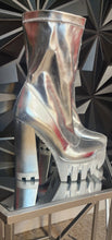 Load image into Gallery viewer, Azaela Wang silver chunky platform heels         sz 8.5
