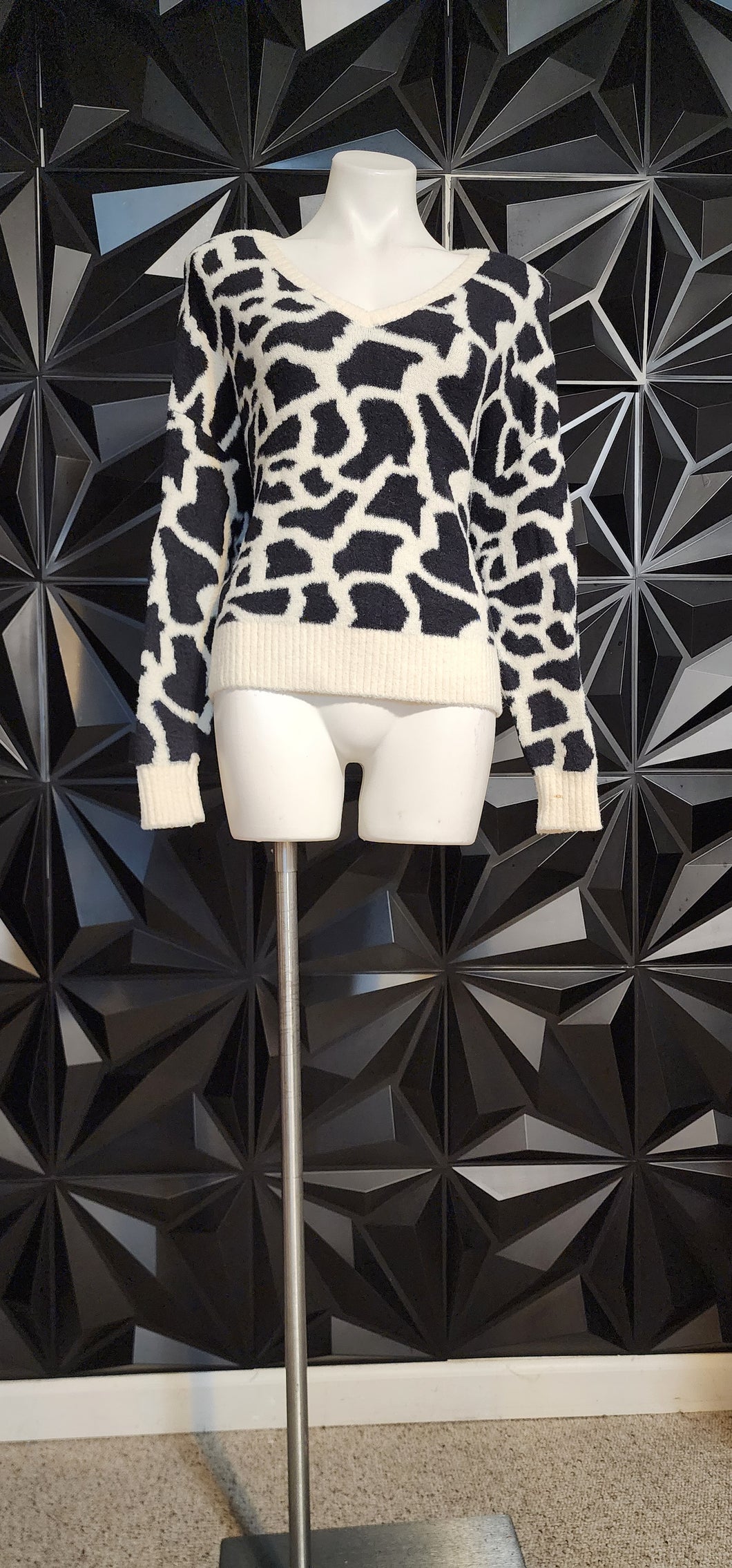 Loft print crop oversized sweater             sz med-xl