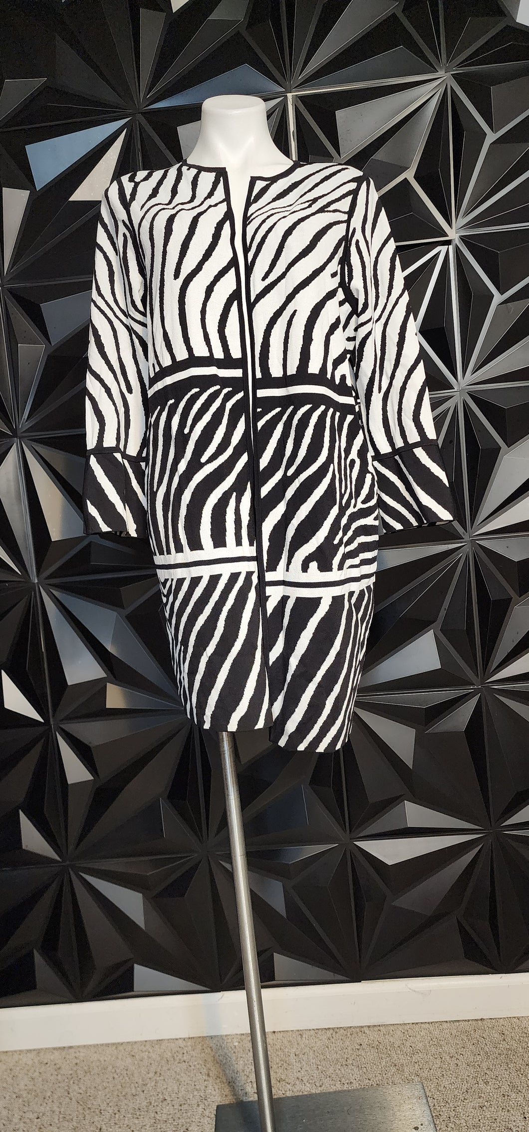 Chicos stripe open front duster           sz Chicos 2=large