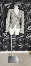 Load image into Gallery viewer, Gray reptile print jacket          sz untagged, small-med fit
