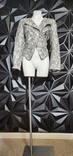 Load image into Gallery viewer, Gray reptile print jacket          sz untagged, small-med fit
