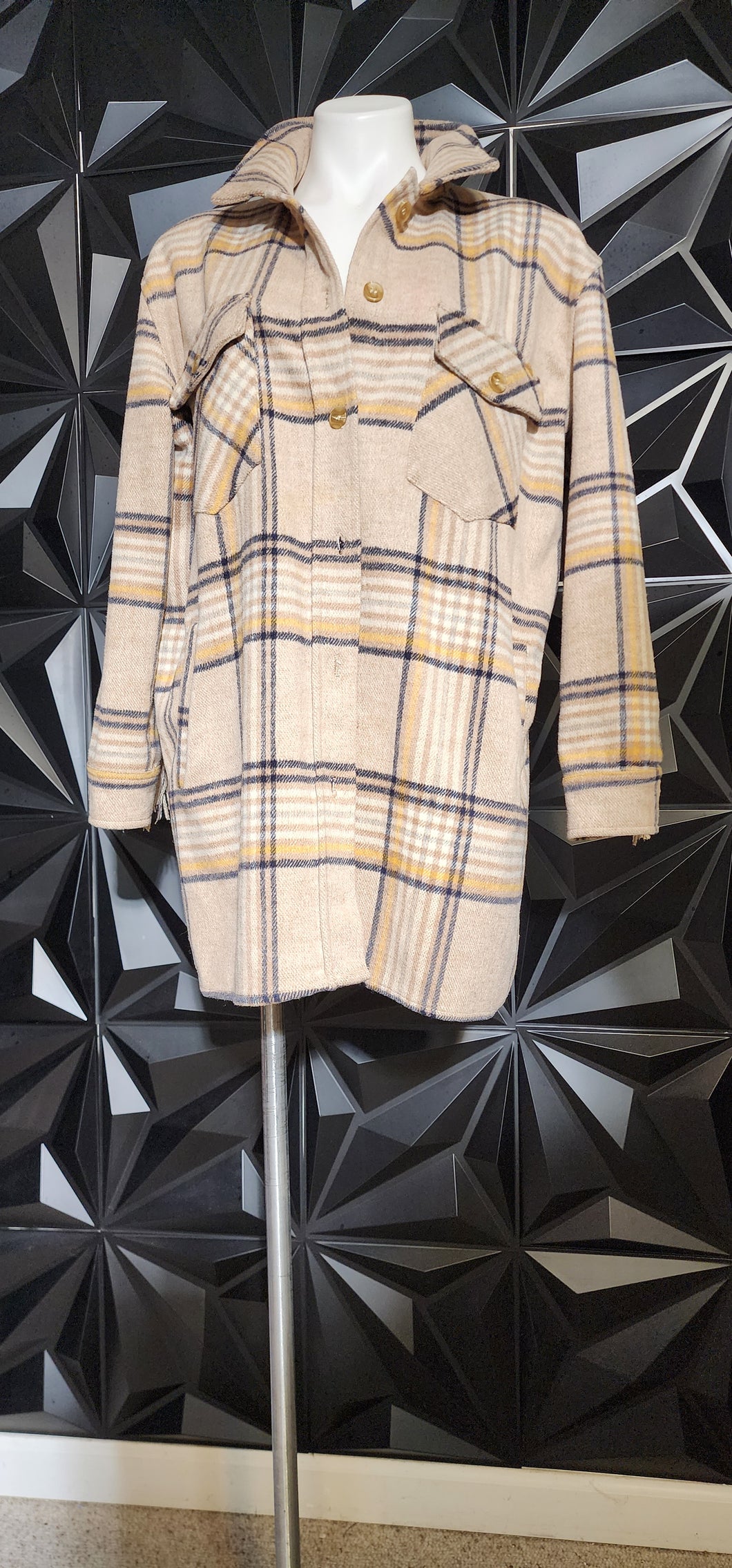 Fore fringe flannel jacket       sz medium